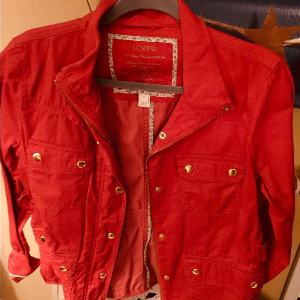 Jcrew jacket utility resin red